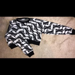 Urban Outfitters Black and White Cropped Sweater